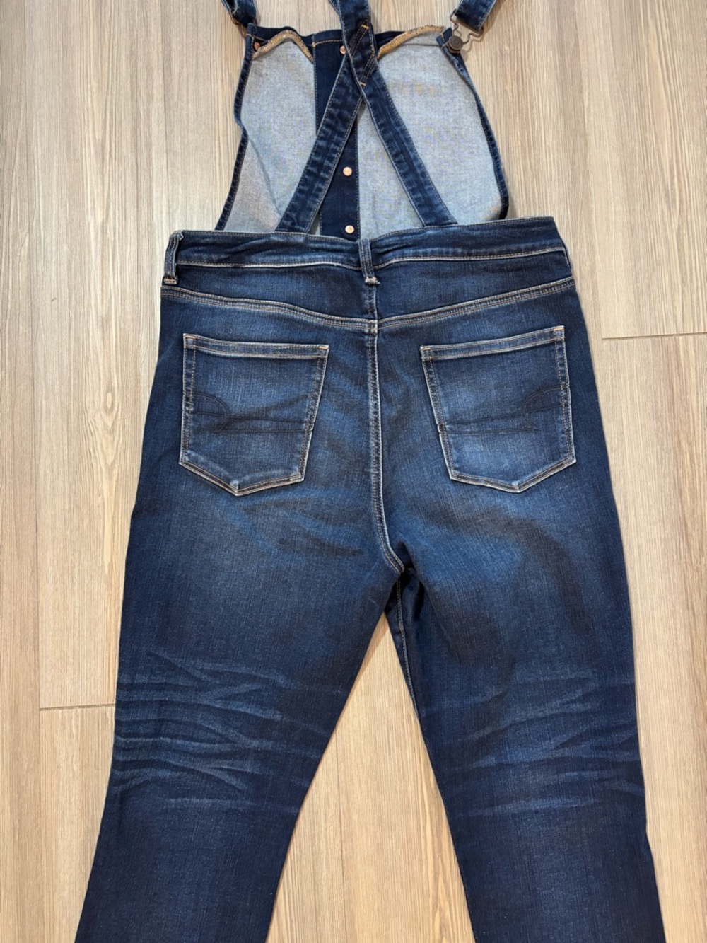 American Eagle Outfitters Dark Blue Denim Women's Jegging Overalls - Picture 14 of 14